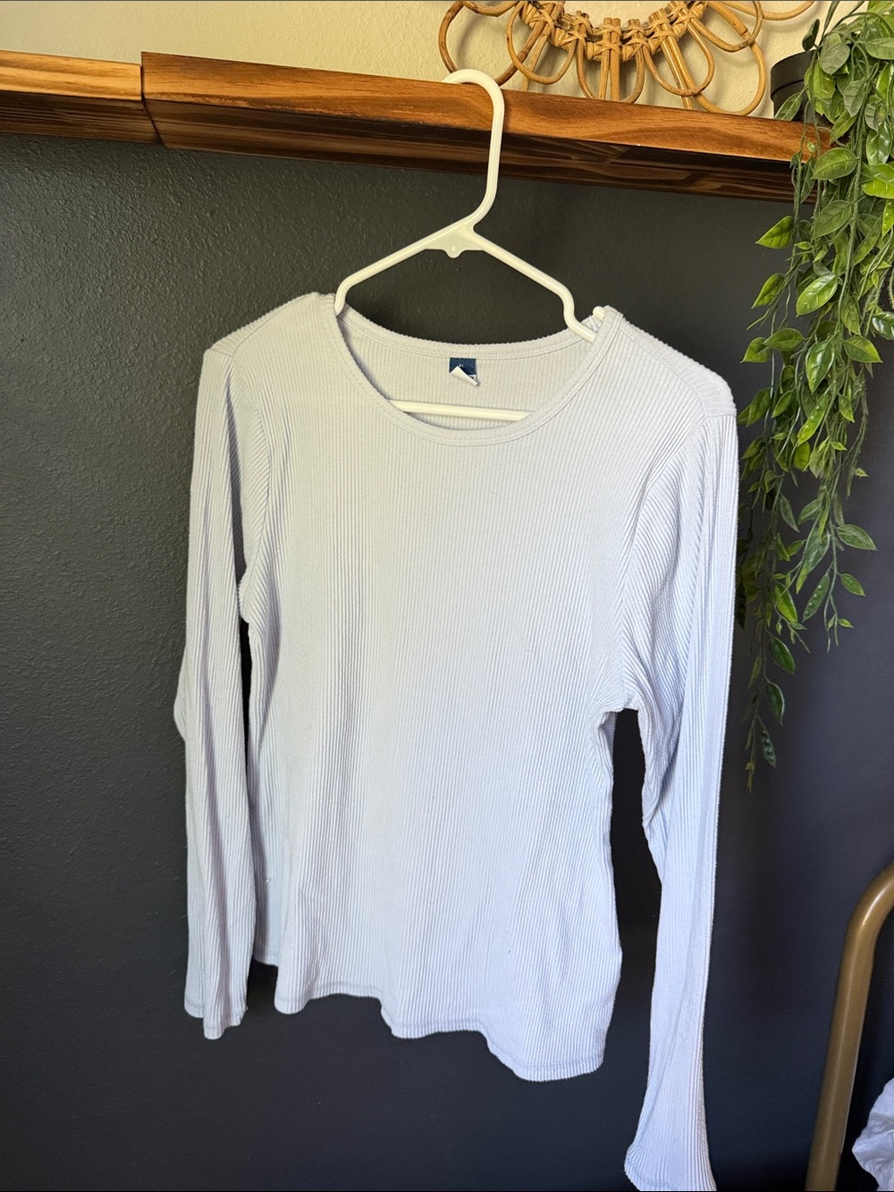Old Navy Light Blue Ribbed Long Sleeve Top